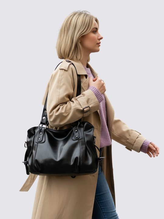 Angelina Leather Bag - Black