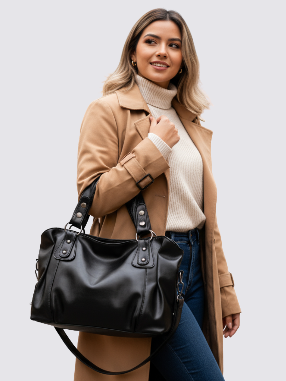 Angelina Leather Bag - Black