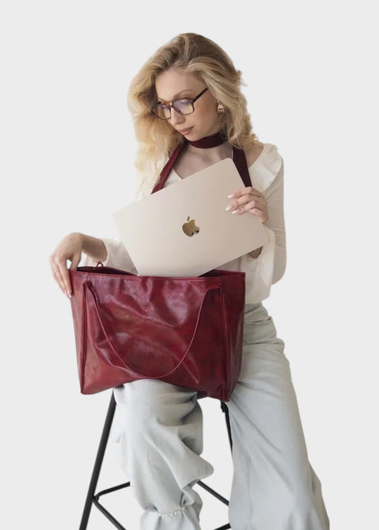 Dina - Leather tote bag