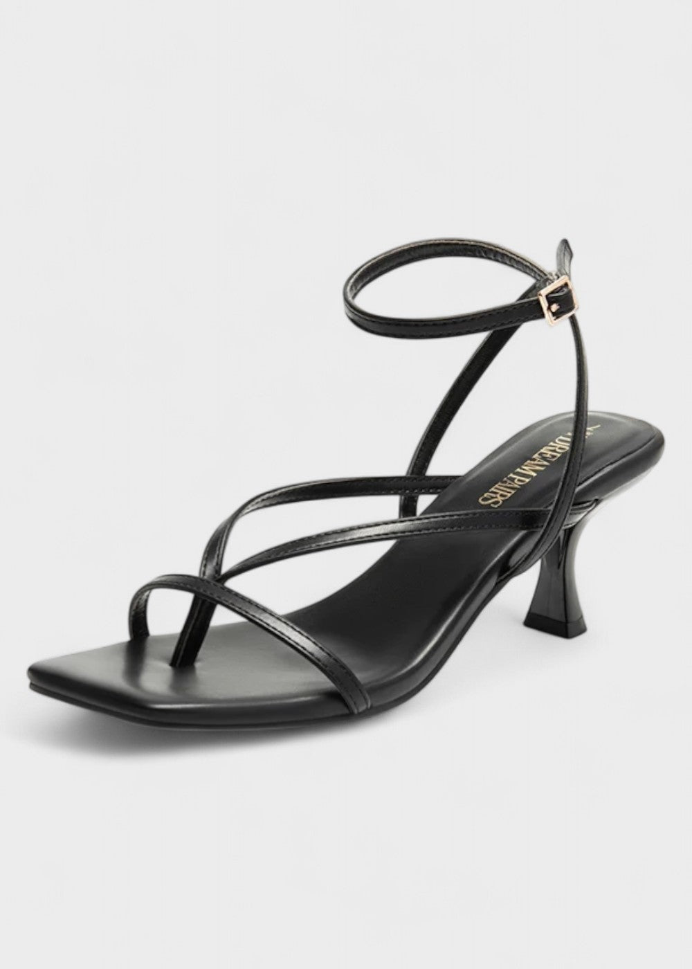 Kassie - Square Toe Strappy Kitten Heels